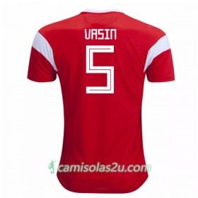 Camisolas de Futebol Rússia Vasin 5 Equipamento Principal Copa do Mundo 2018 Manga Curta